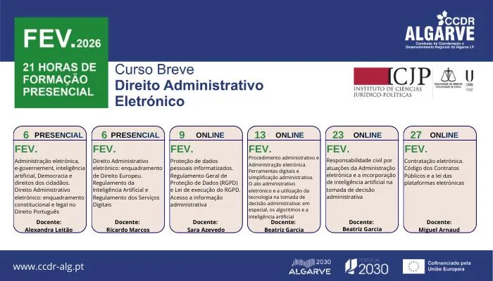 Curso Breve Direito Administrativo Eletrónico decorre na CCDR ALGARVE I.P.

No â…