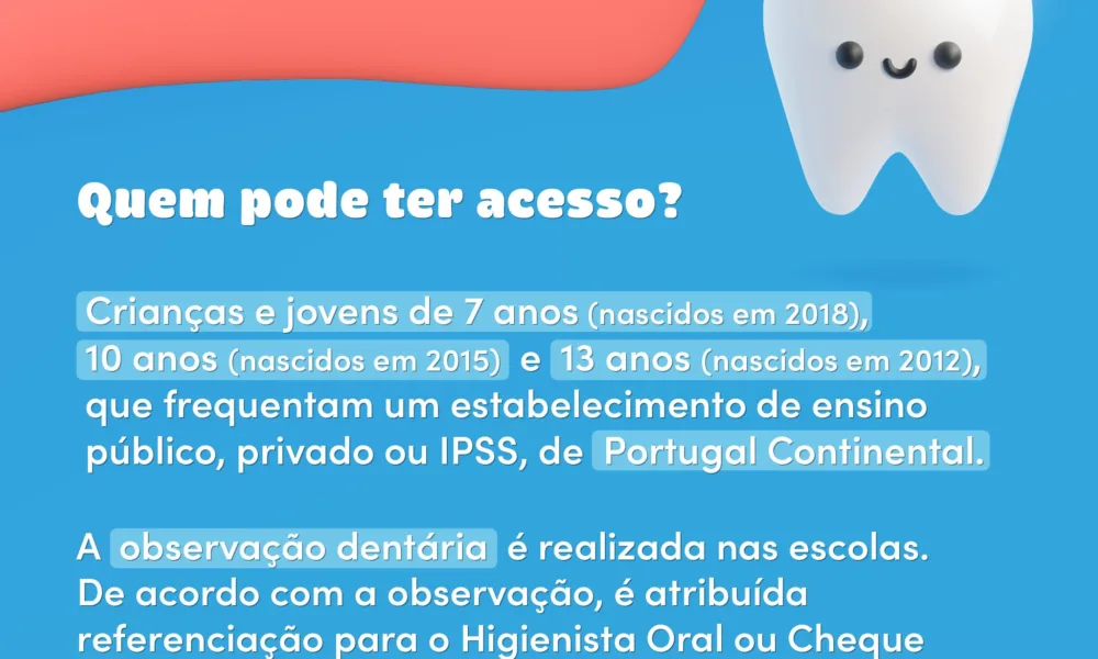 O cheque-dentista dá acesso gratuito a consultas no higienista oral/médico dent…