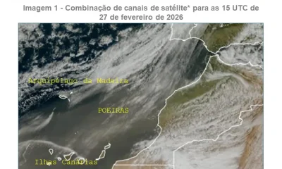 #Tempo #Poeiras

  Poeiras em suspensão sobre Portugal continental

 Hoje, dia 2…