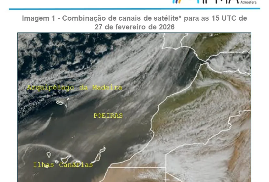 #Tempo #Poeiras

  Poeiras em suspensão sobre Portugal continental

 Hoje, dia 2…