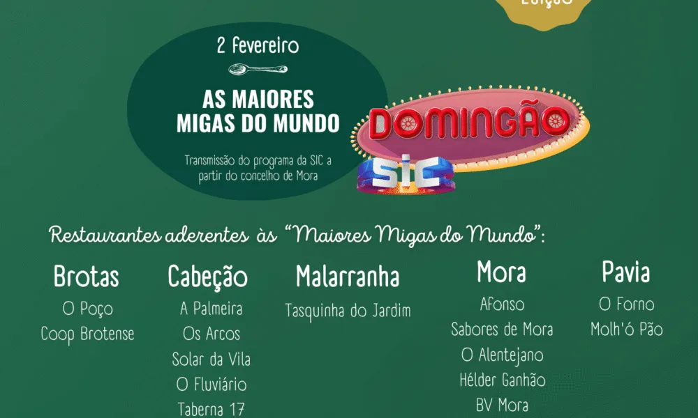 Mora: Roteiro gastronómico “Mês das Migas” convida a descobrir os sabores da região até final de fevereiro