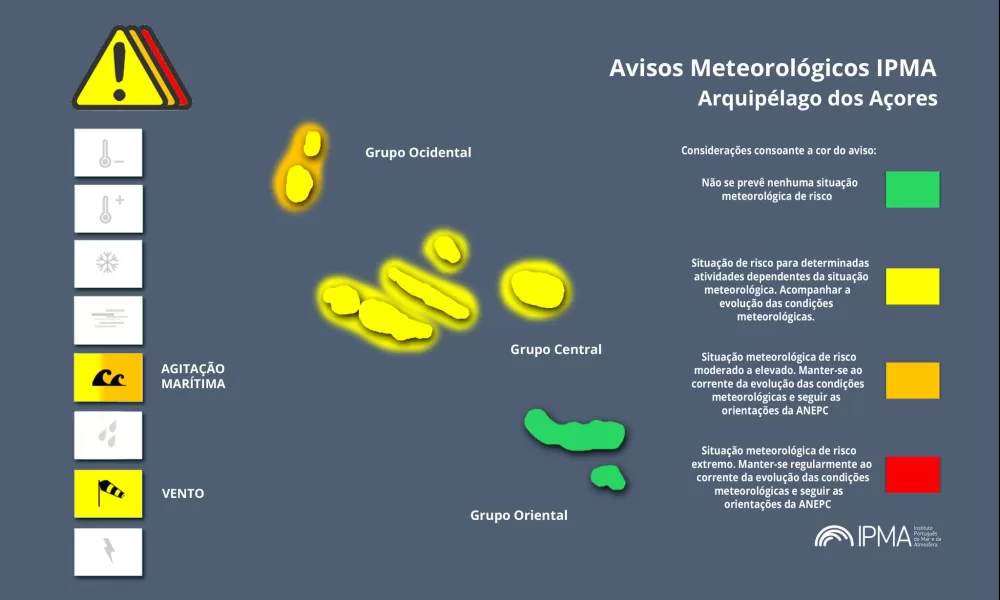 Atenção aos Avisos Meteorológicos para os Açores:
Agitação Marítima – Amarelo [ …