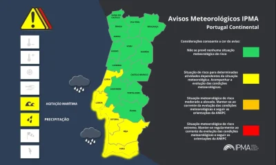 Atenção aos Avisos Meteorológicos para Portugal Continental:
Agitação Marítima -…