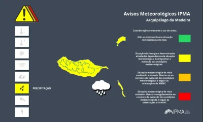 Atenção aos Avisos Meteorológicos para a Madeira:
Precipitação – Amarelo [ 23 Ma…