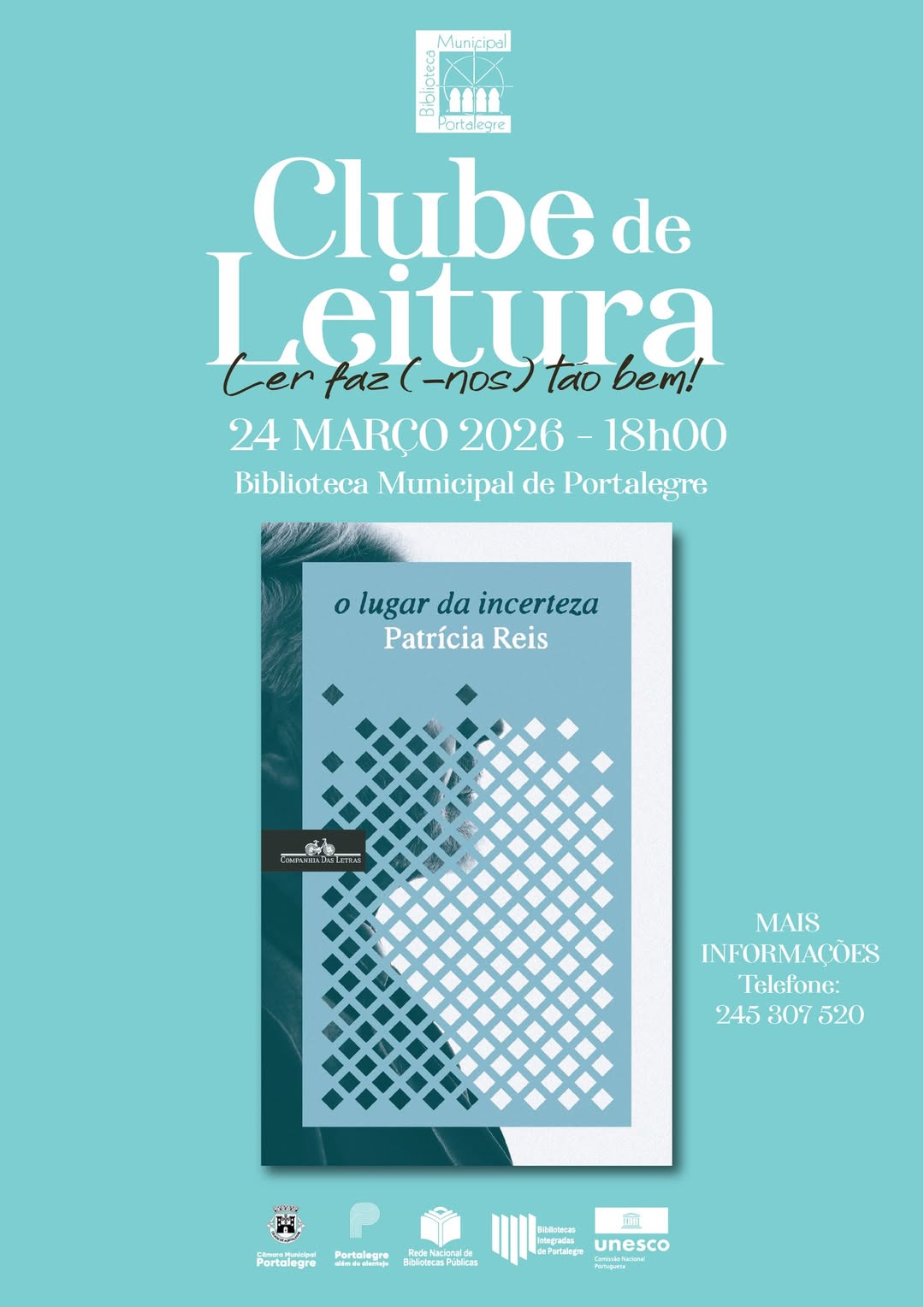 Clube de Leitura na Biblioteca Municipal: “O Lugar da Incerteza”, de Patrícia Re…