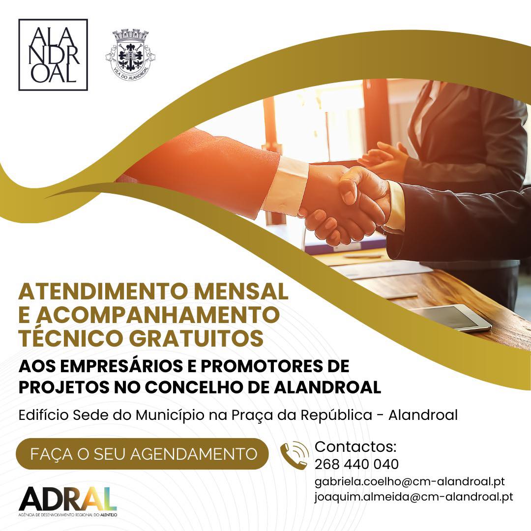 23 de março | Apoio Empresarial Gratuito em Alandroal

Esclareça as suas dúvida…