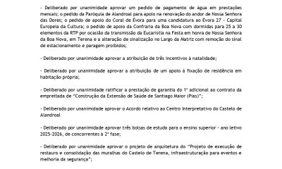 Reunião de Câmara
25 de março de 2026