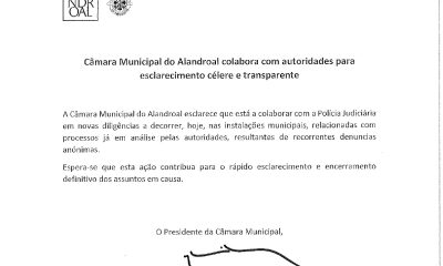 Comunicado – Câmara Municipal de Alandroal colabora com autoridades para esclare…