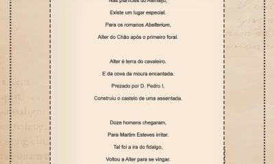 Concurso de Poesia “Alter, Terra de História e/com Histórias”

O Município agra…
