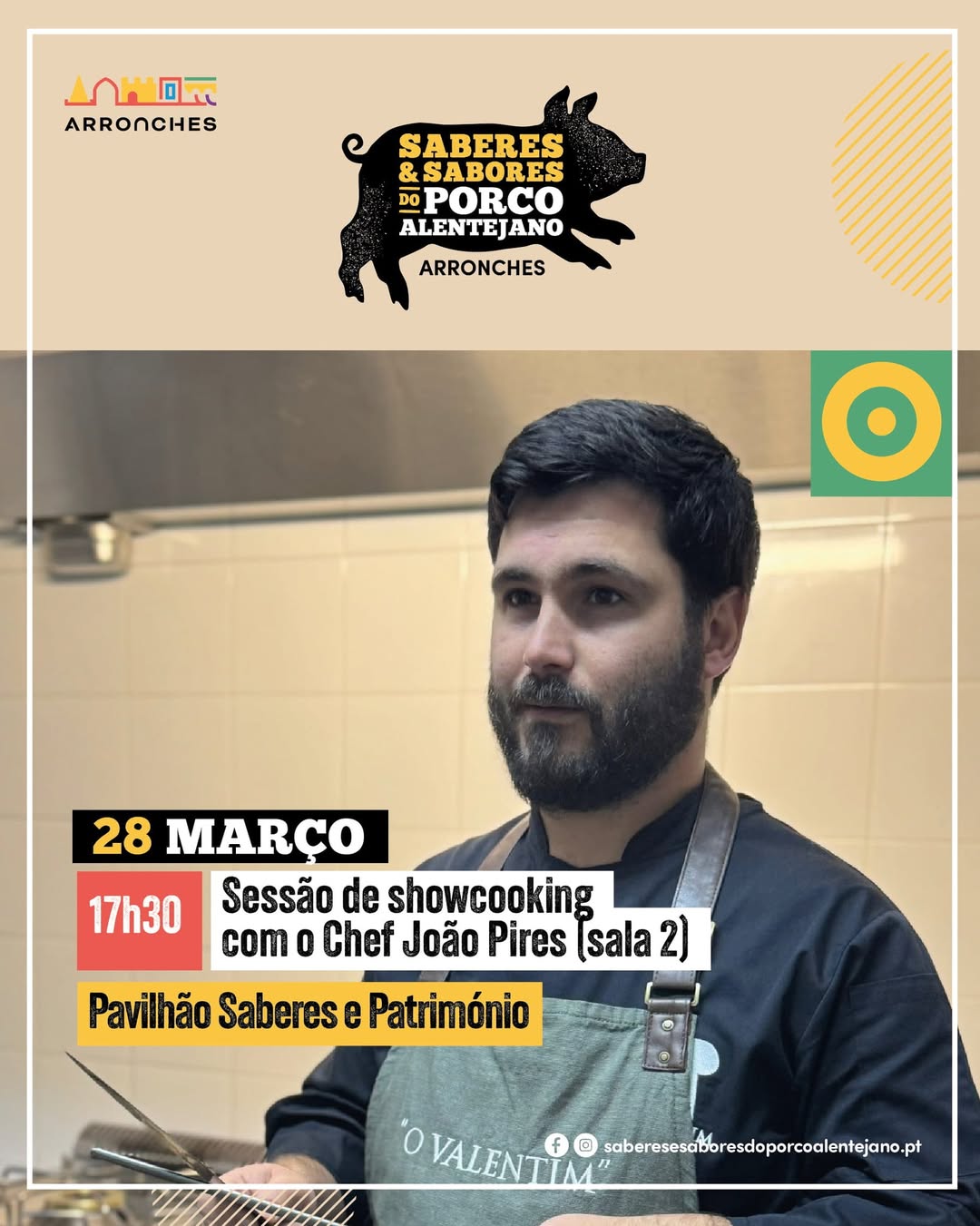 Sábado, pelas 17h30, o Chef João Pires traz a Arronches os melhores sabores do p…