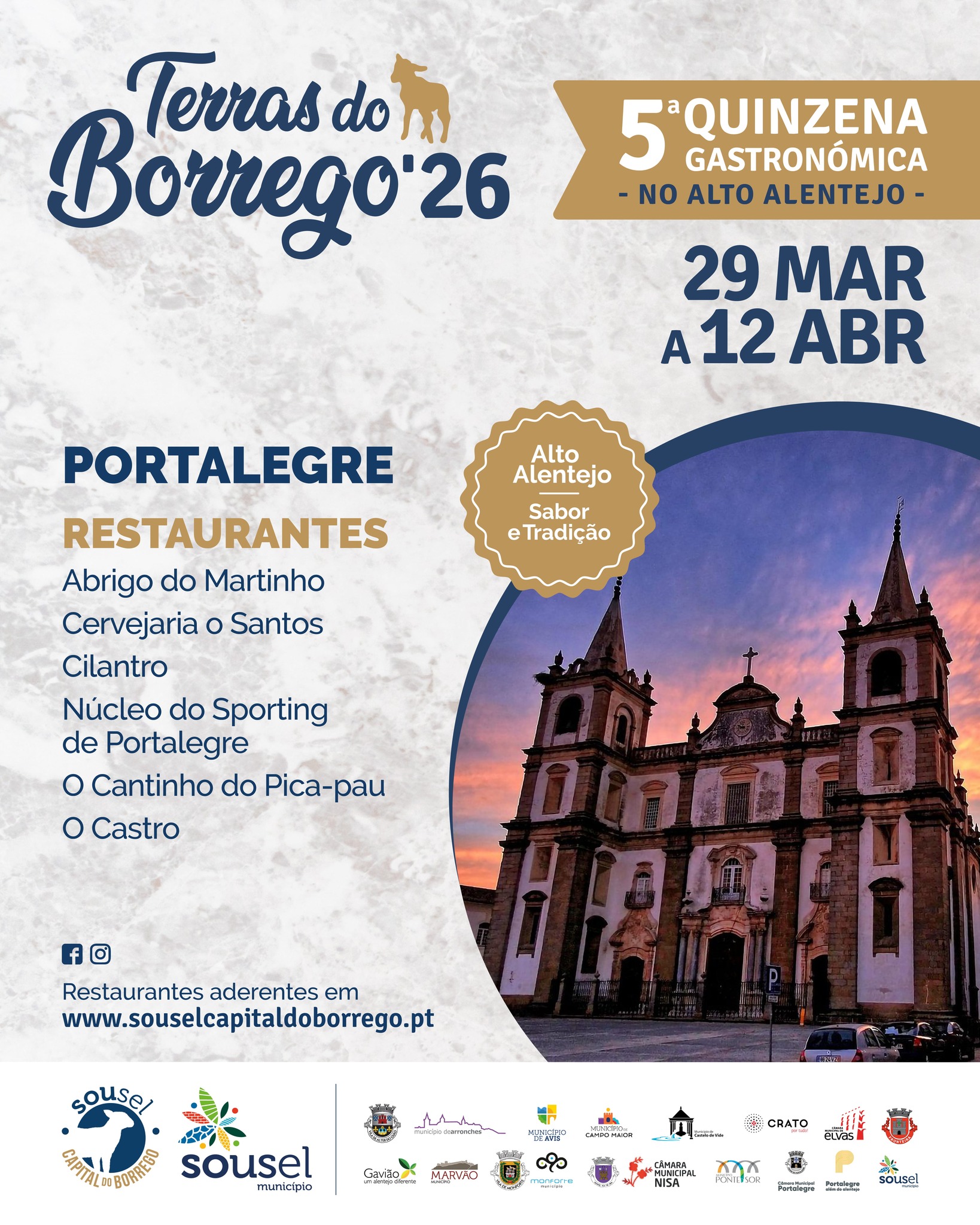 Consulte os restaurantes aderentes no concelho de Portalegre da quinzena gastron…