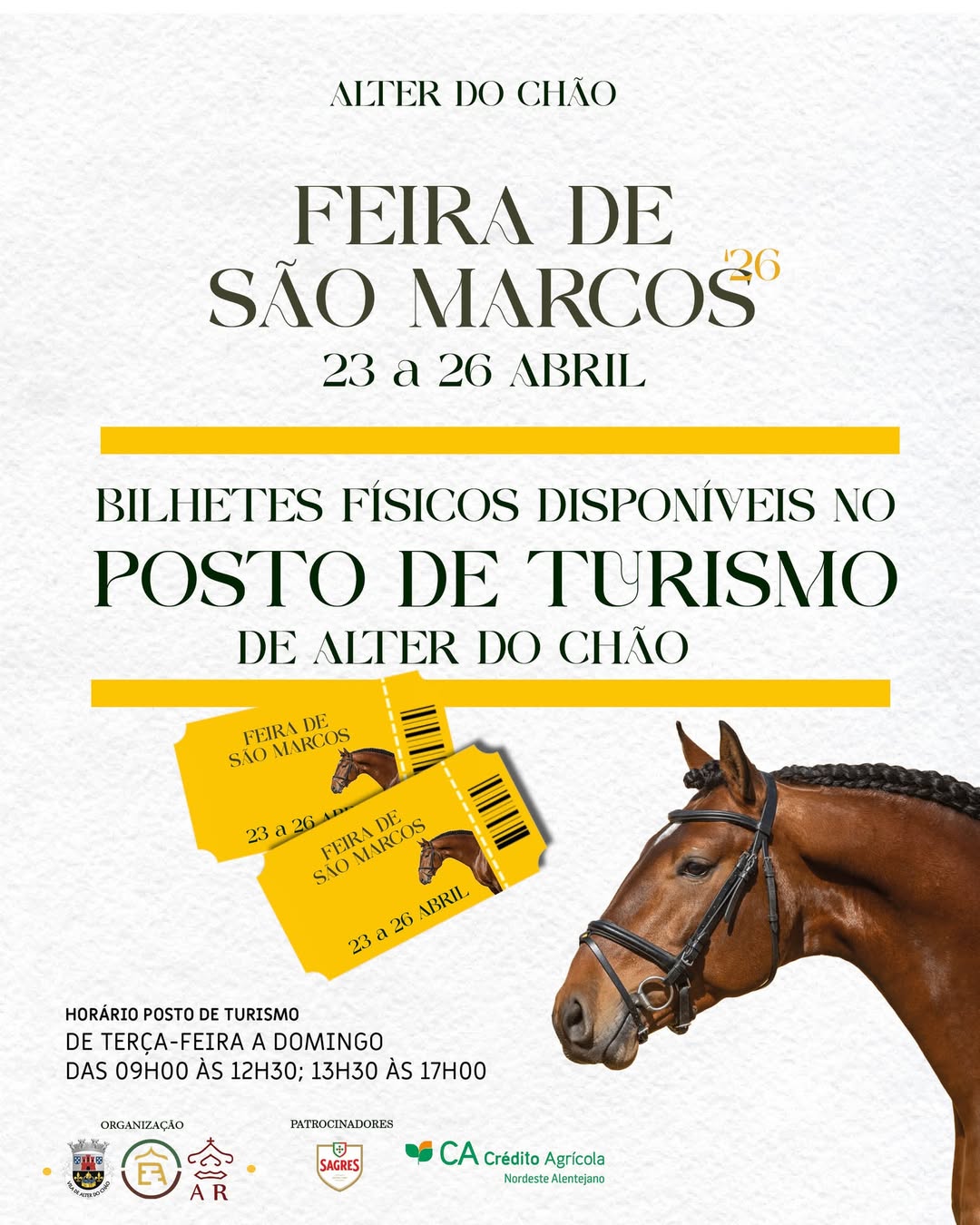 𝗙𝗘𝗜𝗥𝗔 𝗗𝗘 𝗦𝗔̃𝗢 𝗠𝗔𝗥𝗖𝗢𝗦
 Bilhetes para a Zona de Espetáculos também JÁ ESTÃO DISPON…