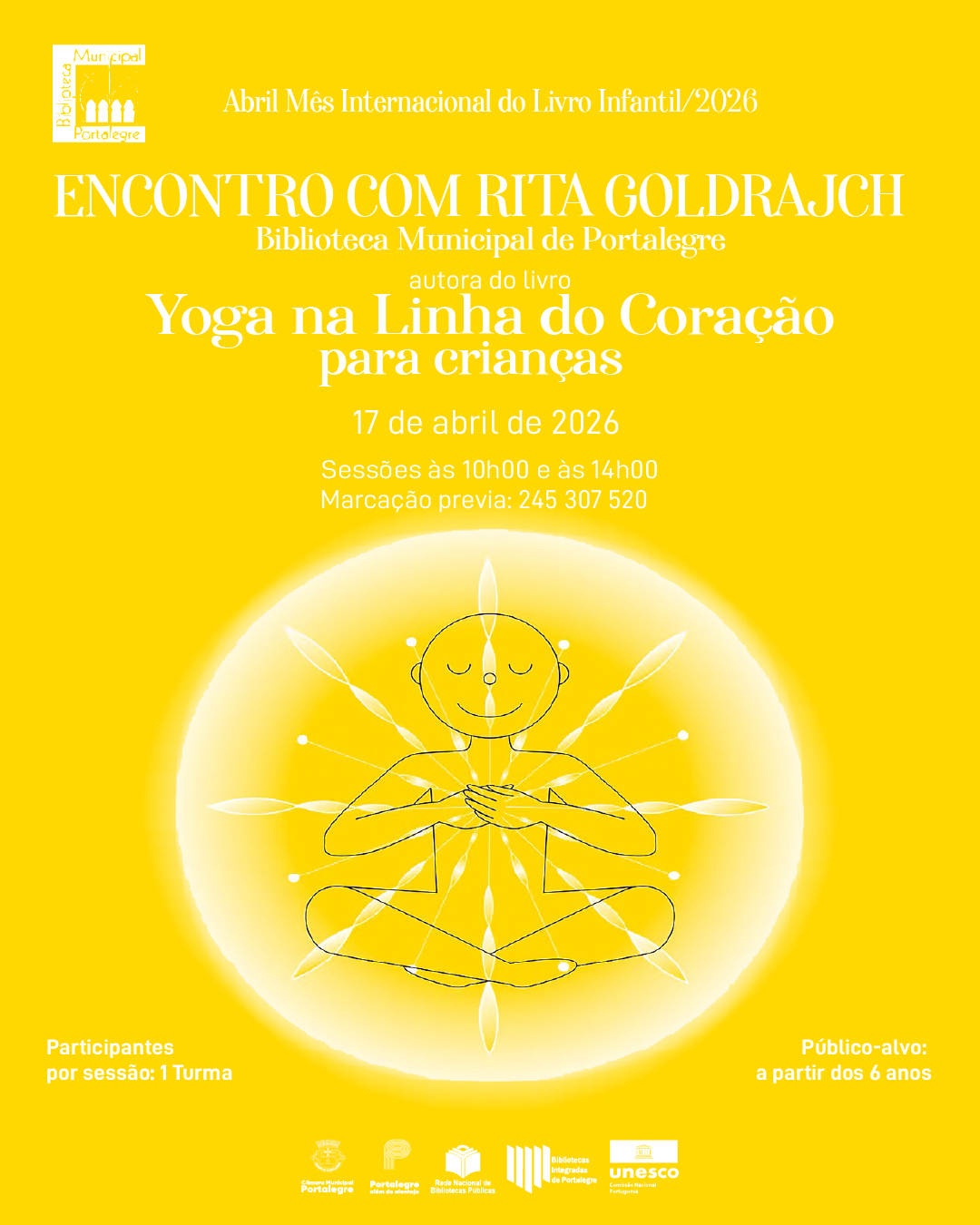 “Yoga na Linha do Coração” para crianças, dia 17 de abril, na Biblioteca Municip…