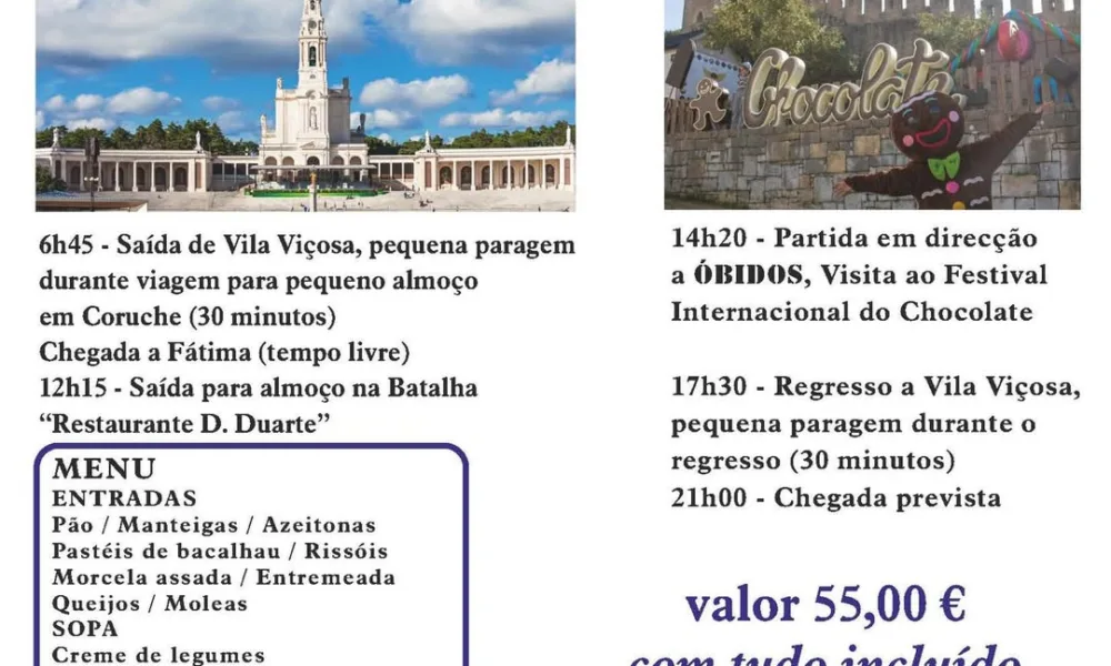 ASSOCIAÇÃO DE APOIO AO IDOSO DE VILA VIÇOSA | EXCURSÃO FÁTIMA E FEIRA INTERNACI…