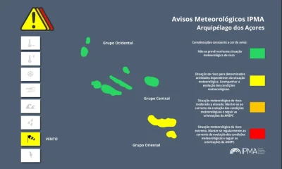 Atenção aos Avisos Meteorológicos para os Açores:
Vento – Amarelo [ 04 Mar 17:00…