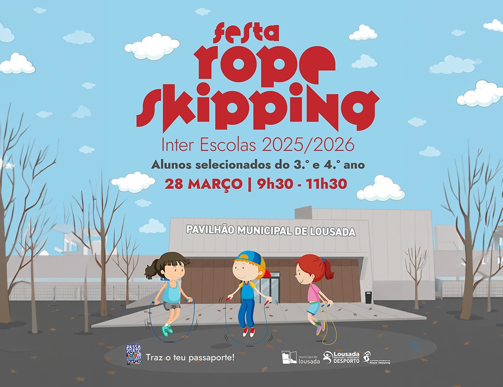 Festa do Rope Skipping reúne alunos do 3.º e 4.º ano no Pavilhão Municipal de Lousada no sábado