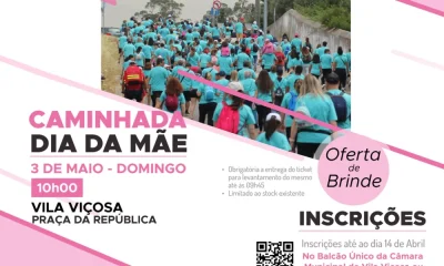 VILA VIÇOSA ǀ CAMINHADA DIA DA MÃE 2026 ǀ 3 MAIO ǀ INSCRIÇÕES ABERTAS
‍C…