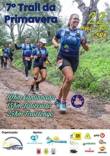 Ademas recebe 7.º Trail da Primavera com cariz solidário este domingo