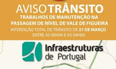 Trabalhos na linha ferroviária cortam trânsito em Vale Figueira este sábado