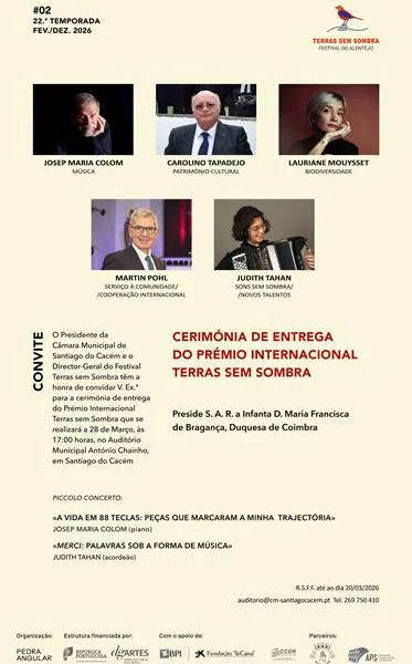 Cerimónia de Entrega do Prémio Internacional Terras Sem Sombra