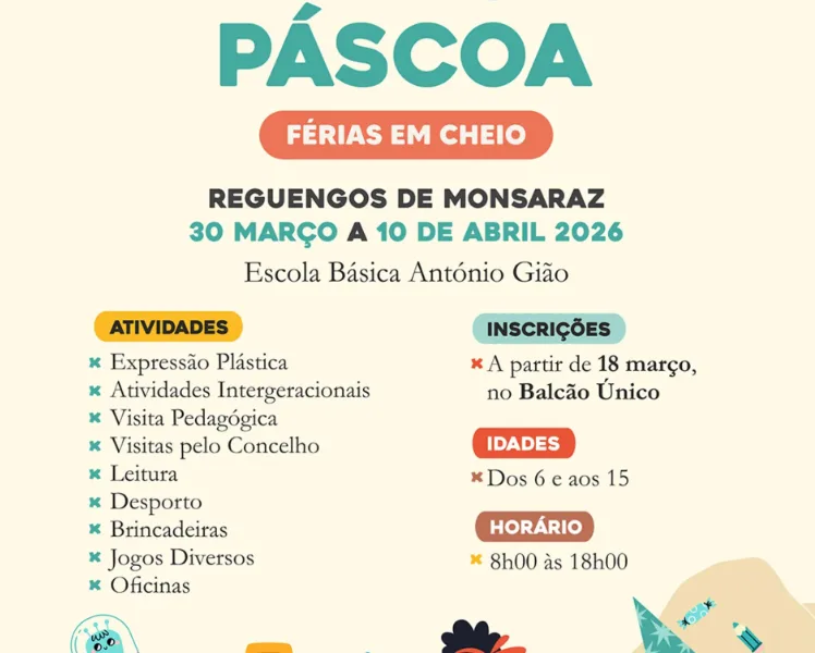 Reguengos de Monsaraz: Programa de atividades para crianças nas férias da Páscoa