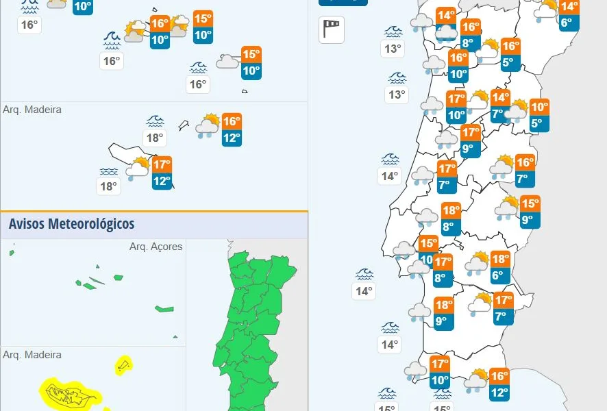 Depressão Regina: Sul com chuva e vento moderados e Madeira sob aviso de vento extremo