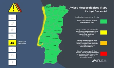 Atenção aos Avisos Meteorológicos para Portugal Continental:
Agitação Marítima -…