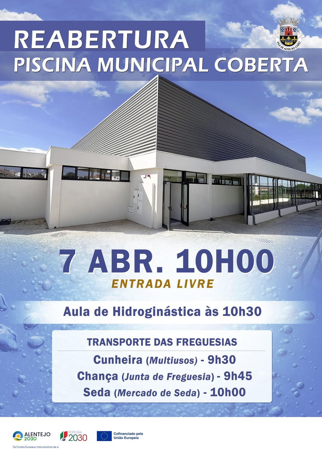 A Piscina Coberta Municipal irá reabrir ao público

7 de abril  às 10h00

Encerr…