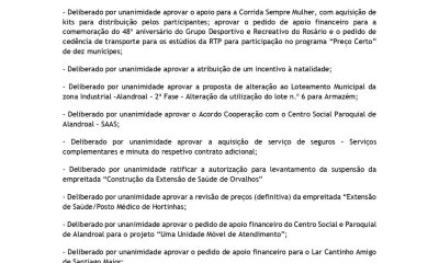 Reunião de Câmara 
08 de abril de 2026