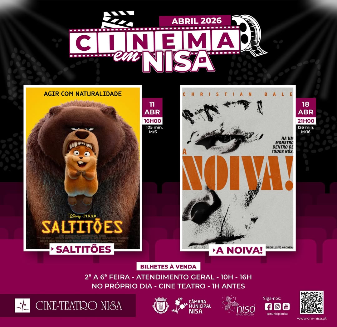 𝐂𝐢𝐧𝐞𝐦𝐚 𝐝𝐞 𝐚𝐛𝐫𝐢𝐥 𝐧𝐨 𝐂𝐢𝐧𝐞 𝐓𝐞𝐚𝐭𝐫𝐨 𝐞𝐦 𝐍𝐢𝐬𝐚 

 11 de abril, 16h – 𝐒𝐚𝐥𝐭𝐢𝐭𝐨̃𝐞𝐬
Trailer:…