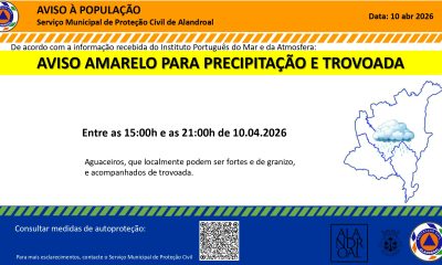 Aviso Amarelo – Precipitação e Trovoada 
 Entre as 15h00 e as 21h00 de dia 10/04…