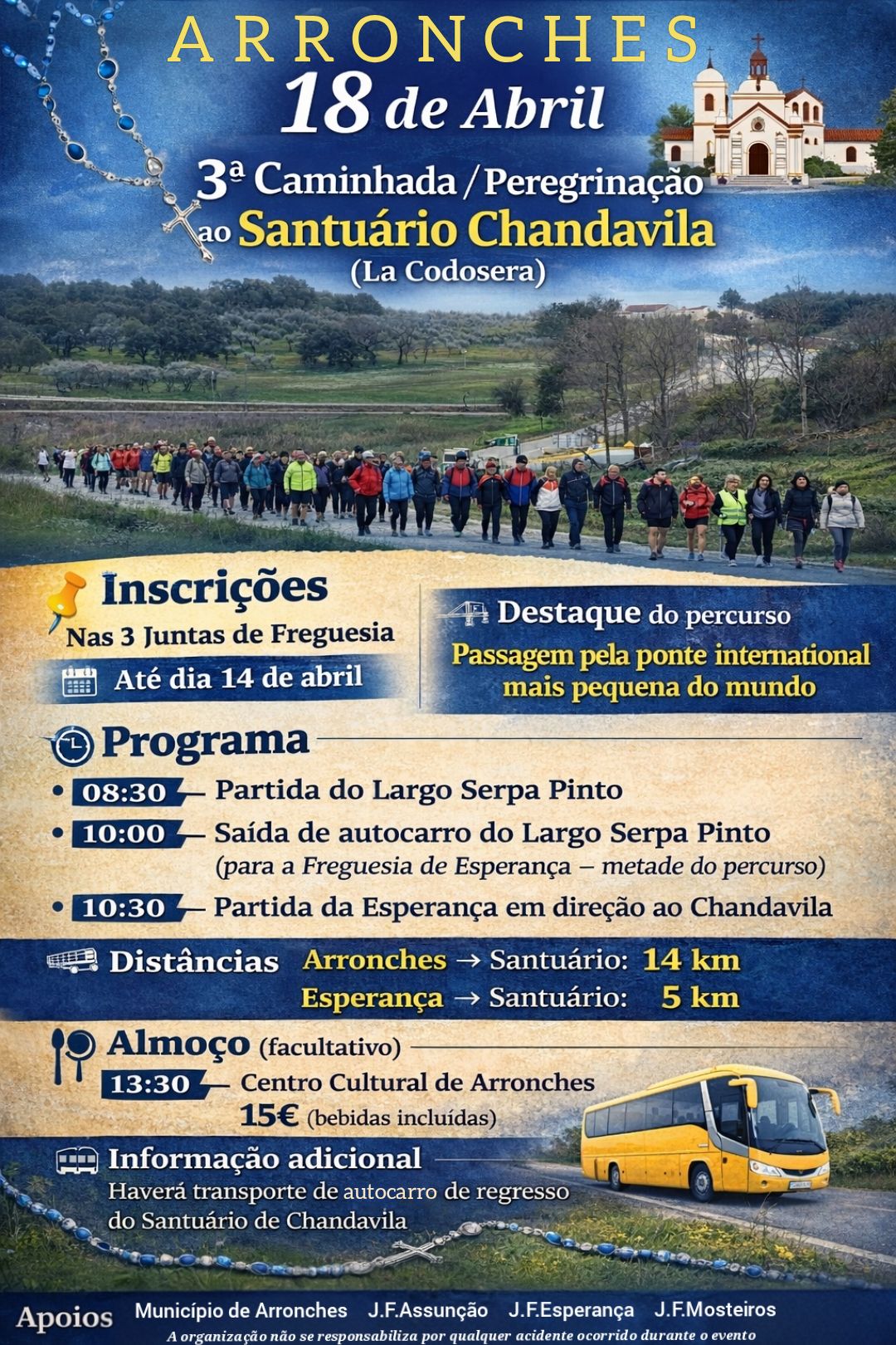 DIVULGAÇÃO

3.ª CAMINHADA/PEREGRINAÇÃO AO SANTUÁRIO DE CHANDAVILA (LA CODOSERA)
…