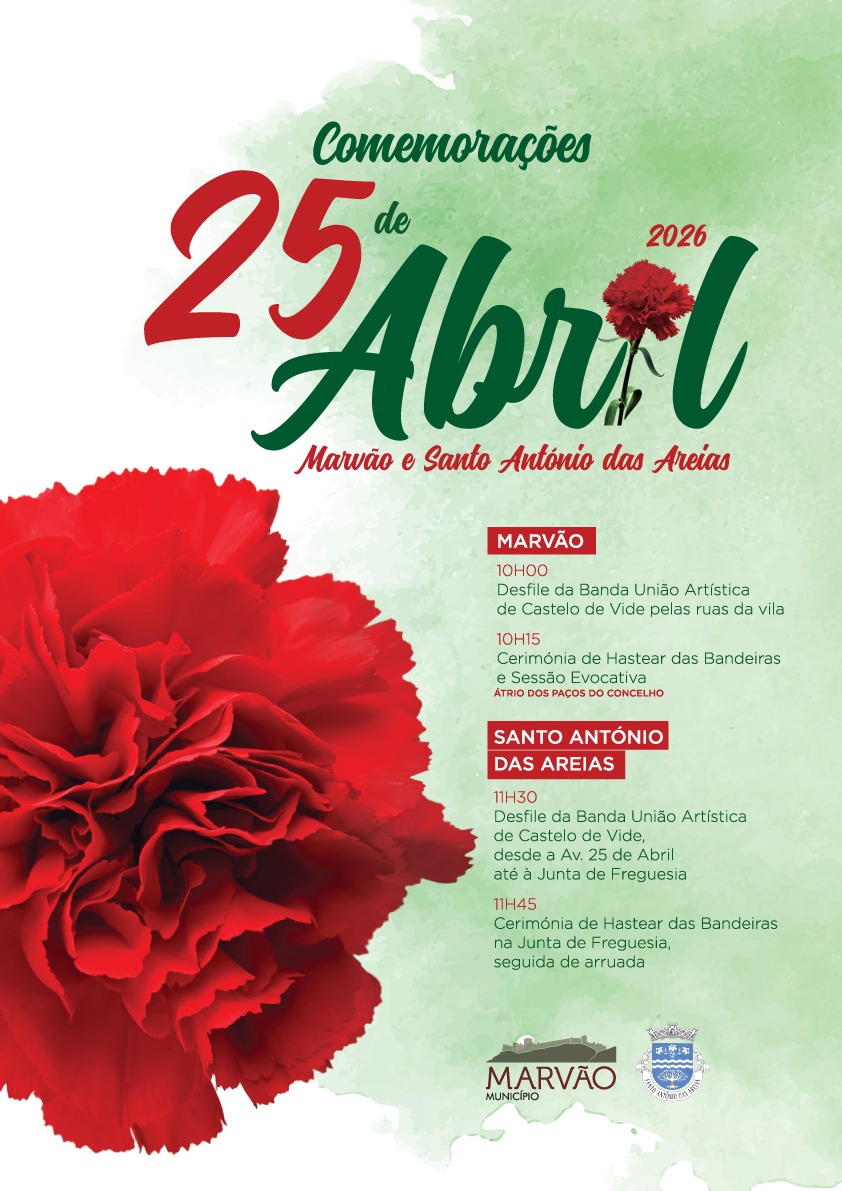 Comemorações do 52º aniversário do 25 de Abril 

 Marvão 

10h00 – Desfile da B…