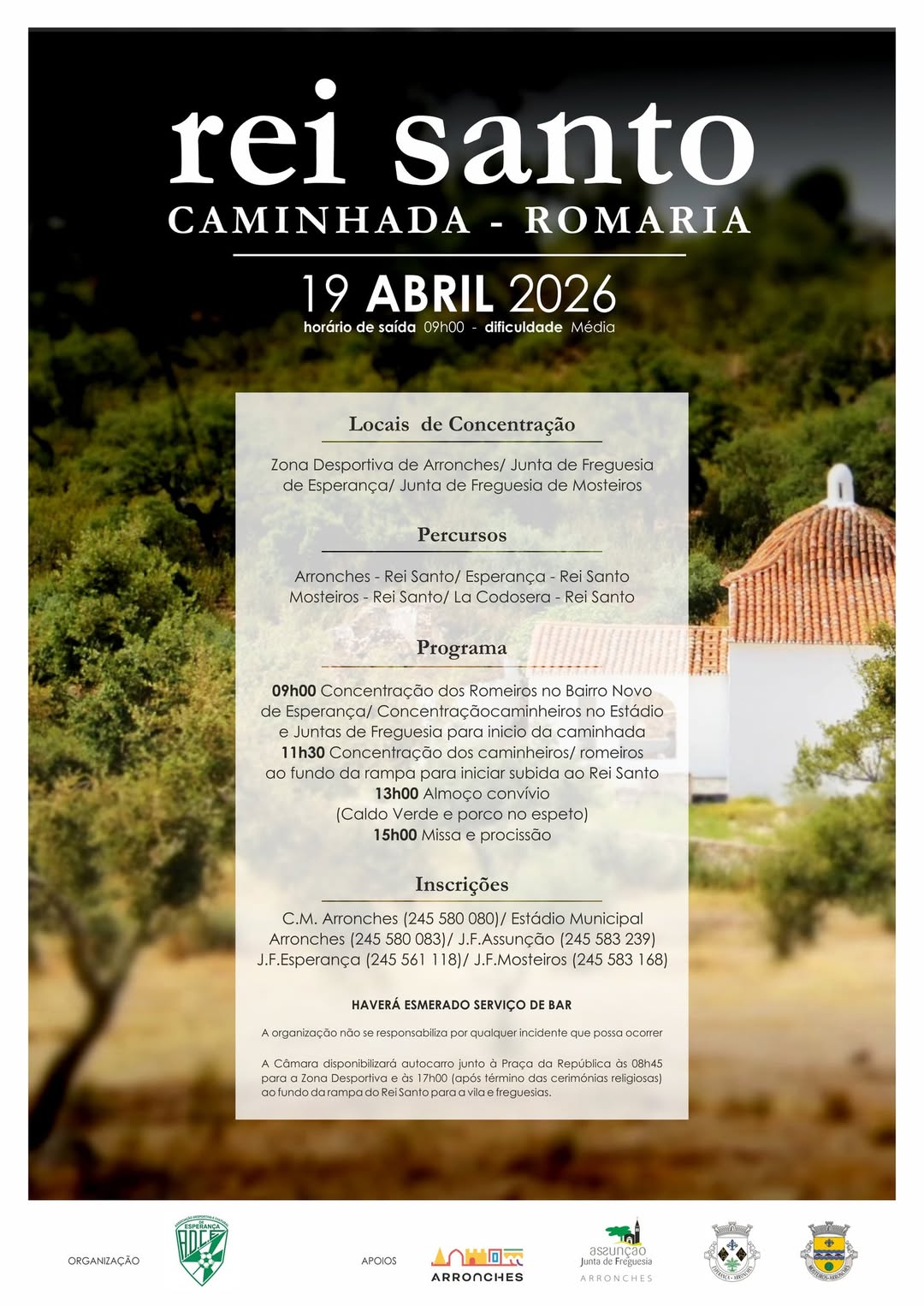 ROMARIA AO REI SANTODia 19 de abril (domingo), com início às 09H00.#ReiSanto …