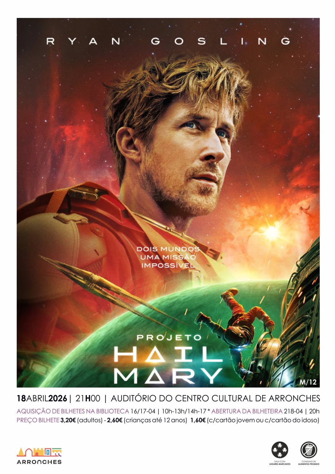 CINEMA | PROJETO HAIL MARYDia 18 de abril (sábado), às 21H00, no Auditório do …