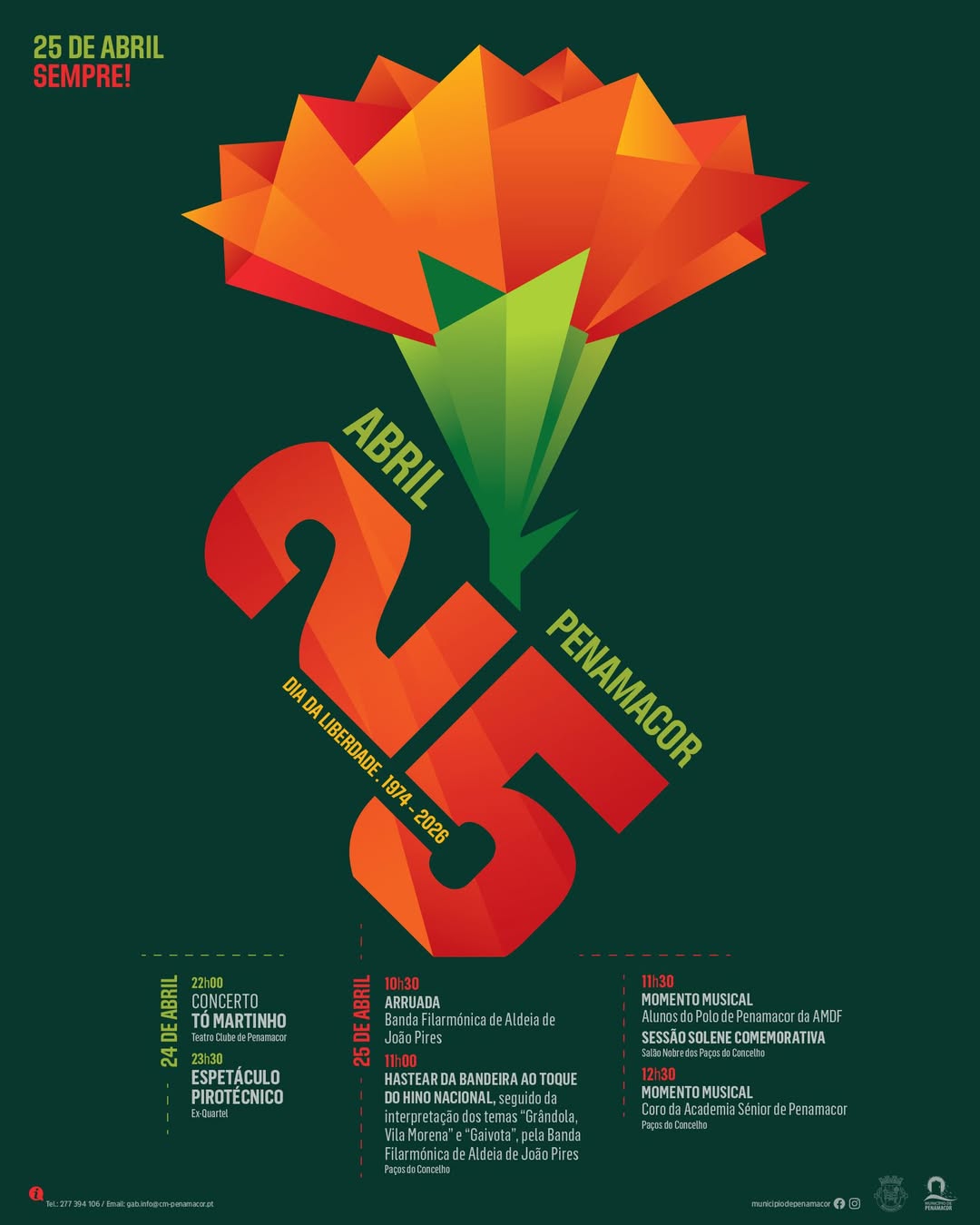 Penamacor assinala o 25 de Abril com música e espetáculo pirotécnicoO Municípi…