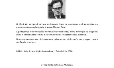 Nota de pesar pelo desaparecimento precoce do colaborador Manuel Claré.