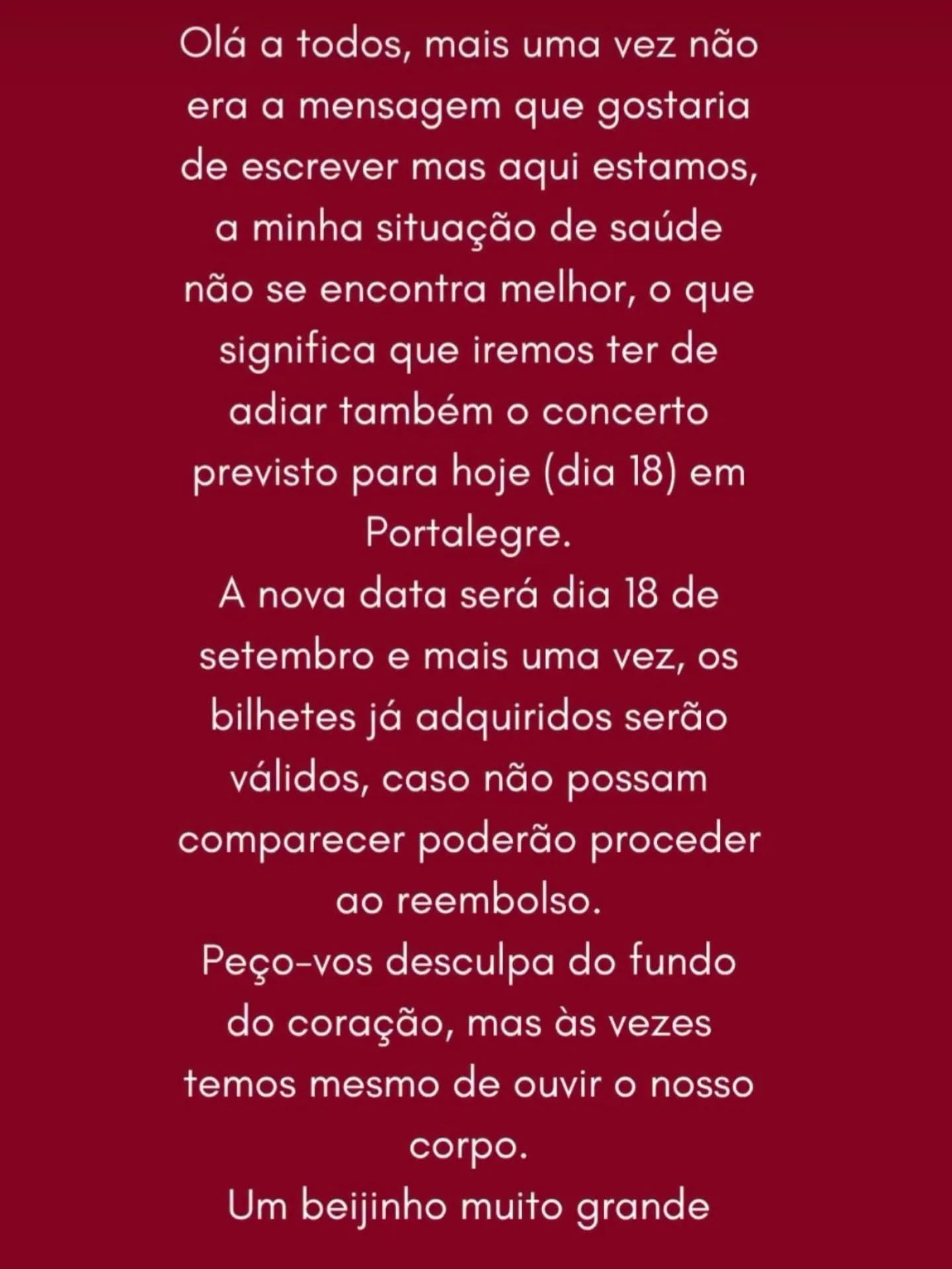 Olá a todos.
Lamentamos informar que por motivos de doença, a Carolina não vai c…