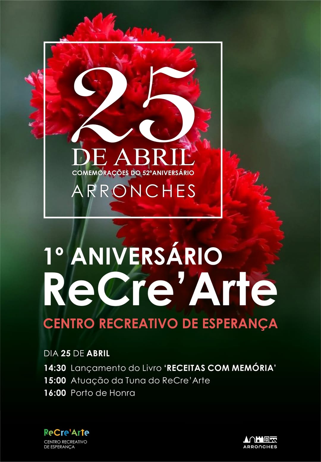 1º ANIVERSÁRIO DO CENTRO RECREATIVO DE ESPERANÇA (ReCre’Arte) 

25 ABRIL 2026 | …