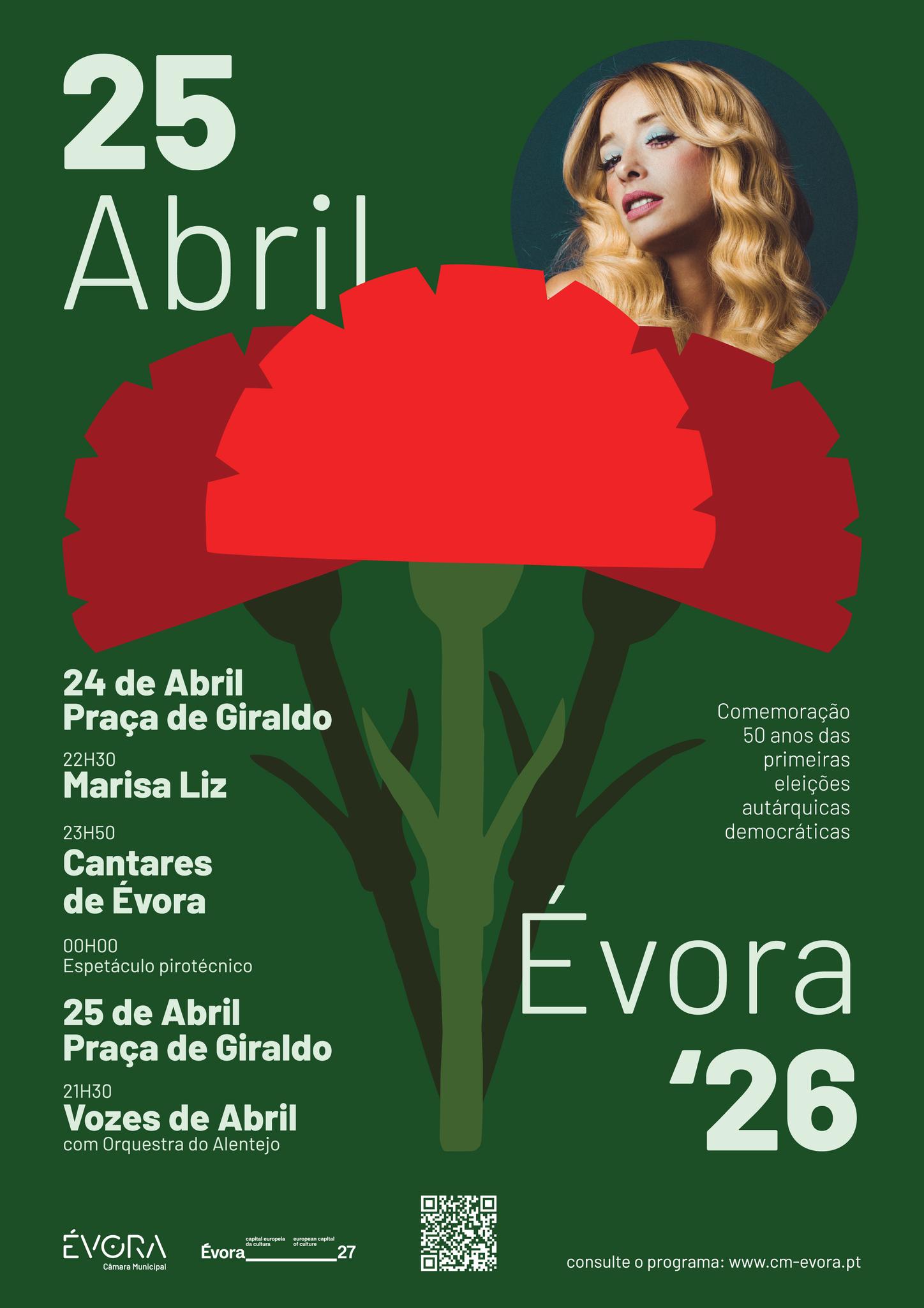 O ponto alto das Comemorações do 25 abril acontece hoje à noite na Praça de Gira…