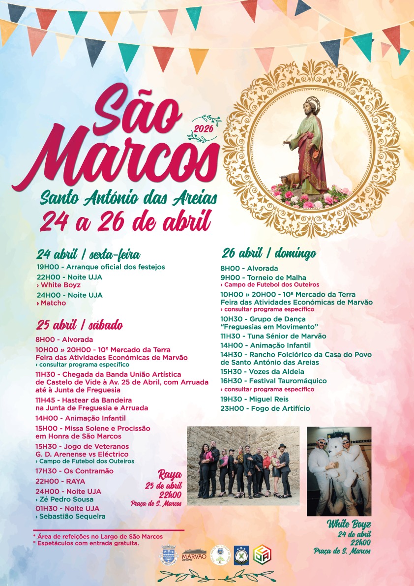 Festas em Honra de São Marcos
 Santo António das Areias
 24 a 26 de abril

Novi…