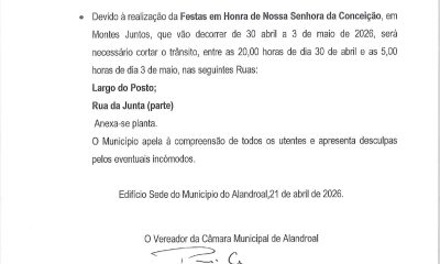 Corte de Trânsito

de 30 de abril a 3 de maio
Largo do Posto; Rua da Junta (part…