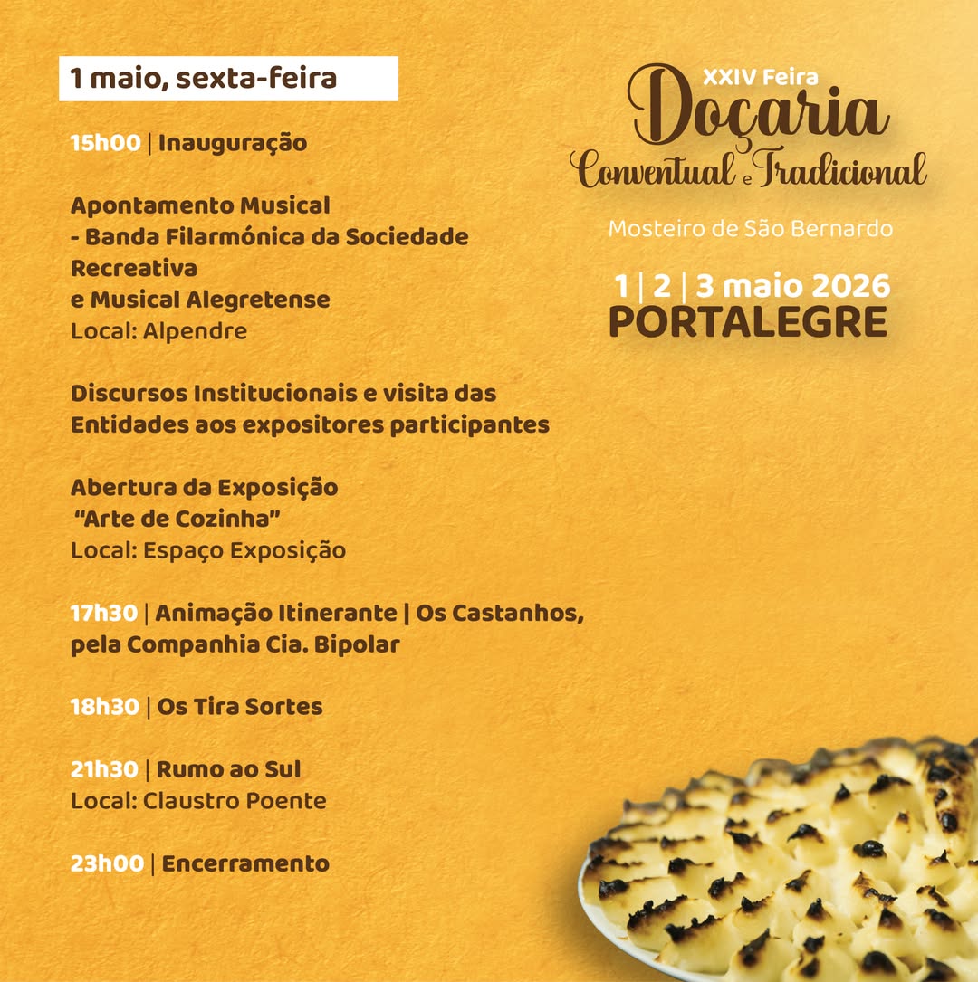 A Feira de Doçaria Conventual e Tradicional de Portalegre começa já esta sexta-f…