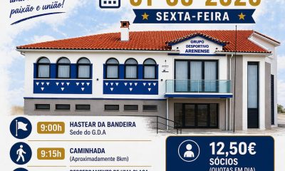 DIVULGAÇÃO – Dia do Sócio do Grupo Desportivo Arenense
 1 de maio (sexta-feira)…