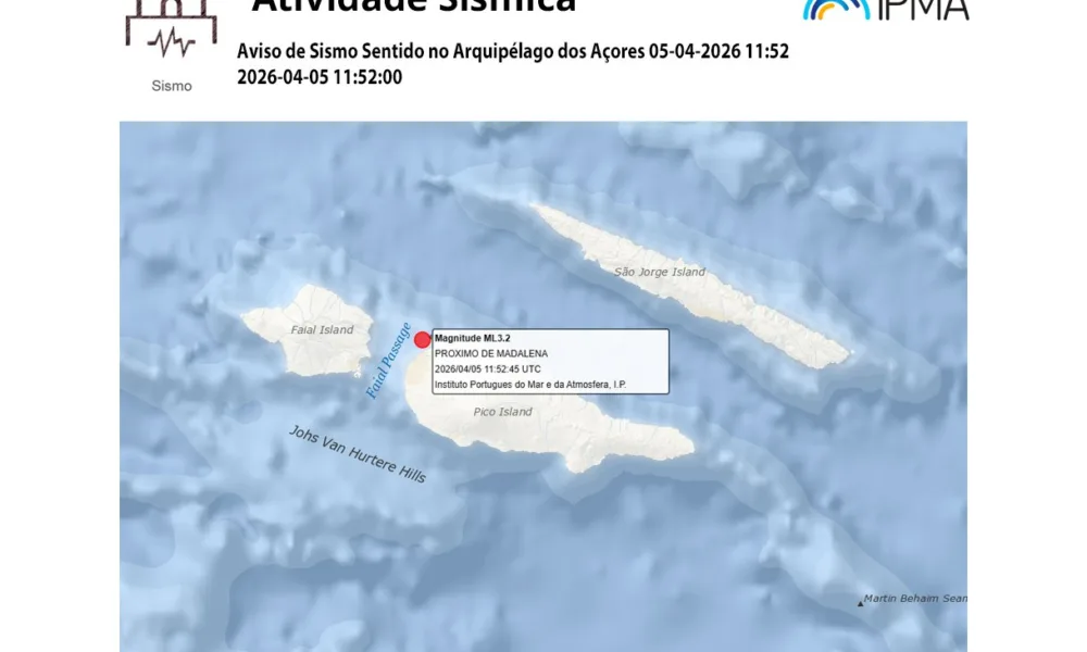 Aviso de Sismo Sentido no Arquipélago dos Açores 05-04-2026 11:52
2026-04-05 11:…