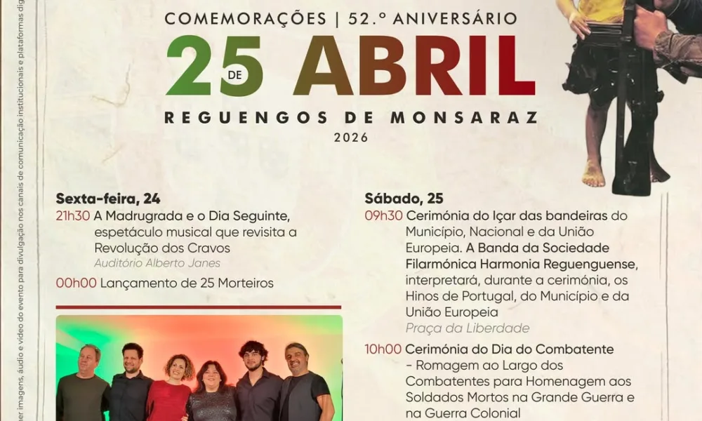 Cultura | Comemorações do 52.º Aniversário do 25 de AbrilReguengos de Monsaraz …