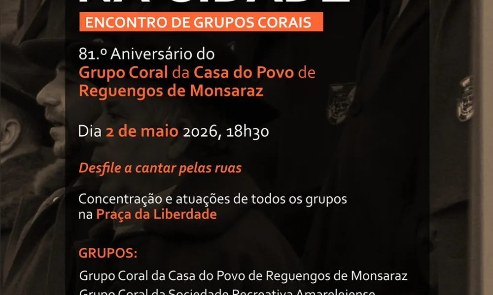 Cultura | O Cante na Cidade

No próximo dia 2 de maio, pelas 18h30, Reguengos de…