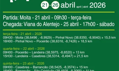 ROMARIA A CAVALO 2026 -MOITA » VIANA DO ALENTEJO
HORÁRIOS DAS ETAPAS – SAÍDAS PA…
