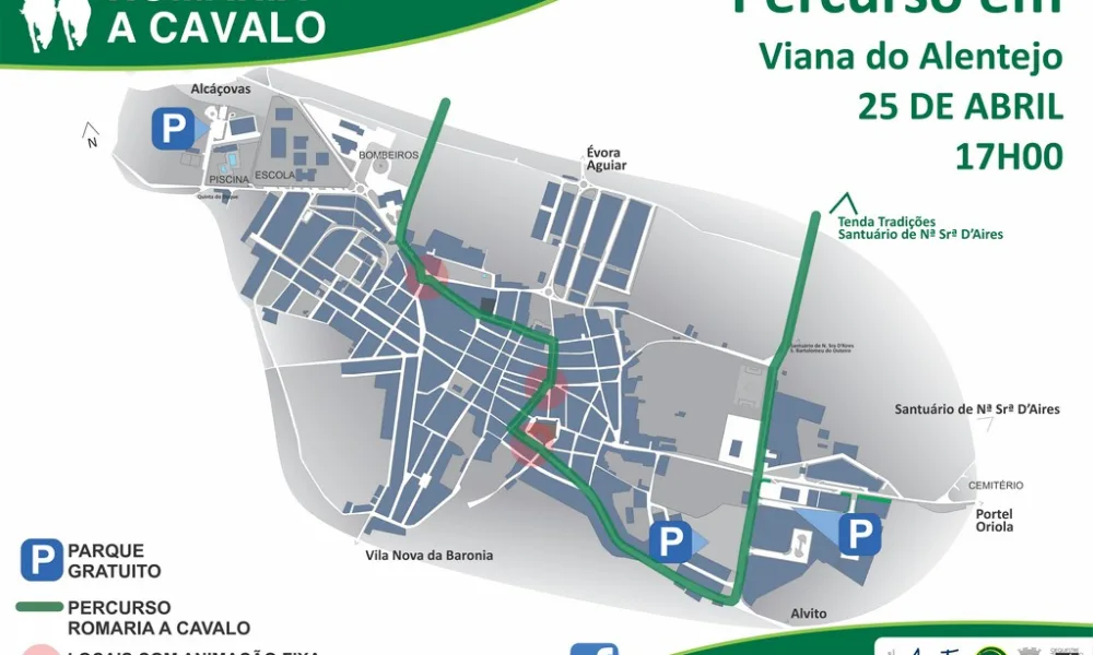 Romaria a Cavalo » Percurso em Viana do Alentejo