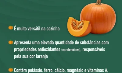 Sabia que a abóbora tem baixo valor calórico, é isenta de gordura e tem uma elev…
